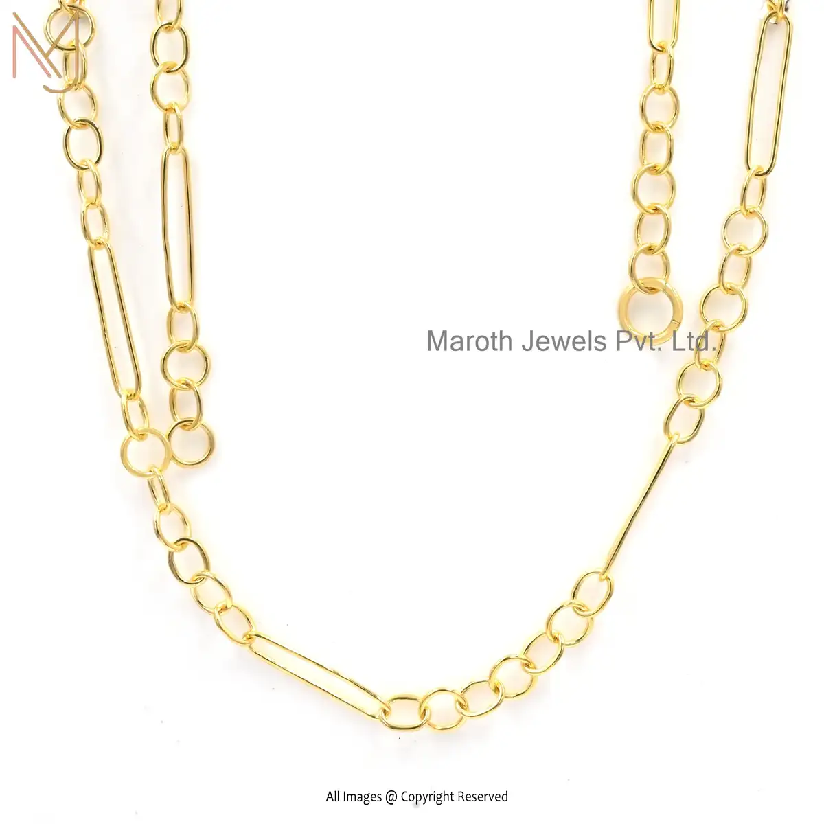 925 Silver Yellow Gold Plated 18 inch Chain Manufacturer