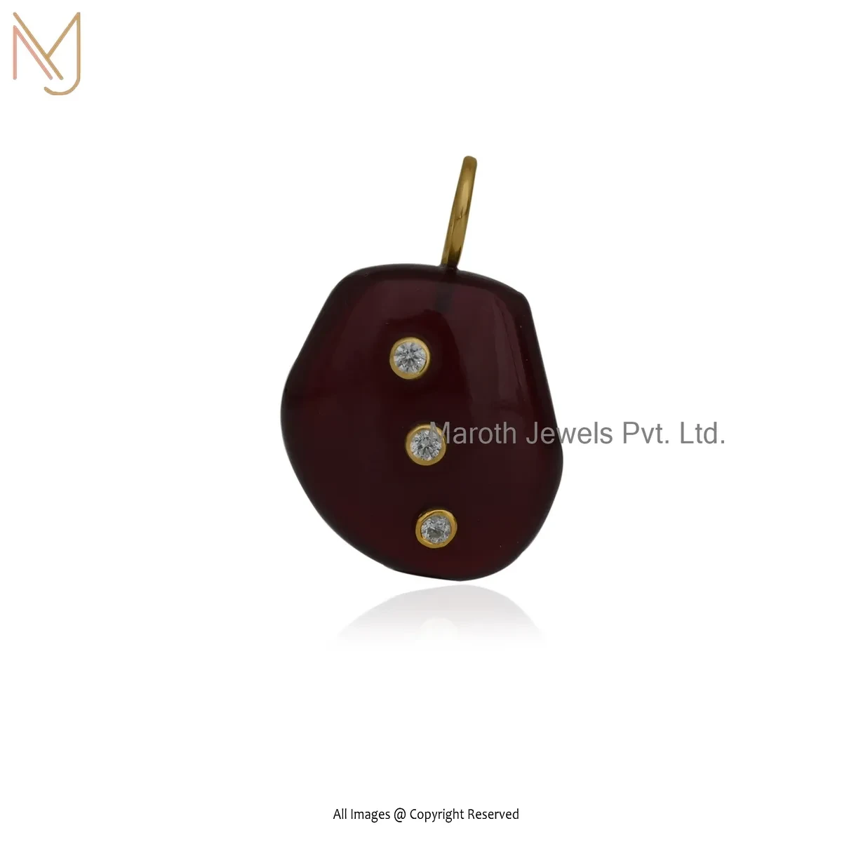 Wholesale 14K Yellow Gold Cubic Zircon & Turquoise Gemstone Teardrop Pendant