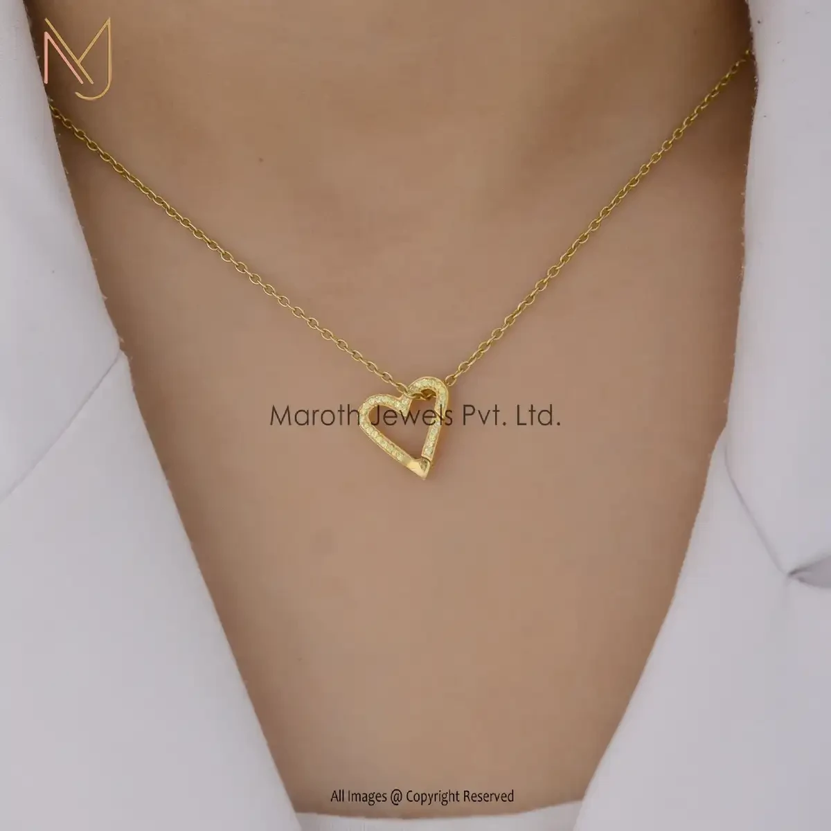 14K Yellow Gold Yellow Sapphire Heart Lock Custom Jewelry