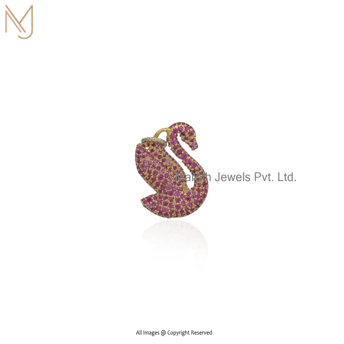 Wholesale 925 Silver Natural Silver Plated Cubic Zircon Swarovski Iconic Swan Pendant