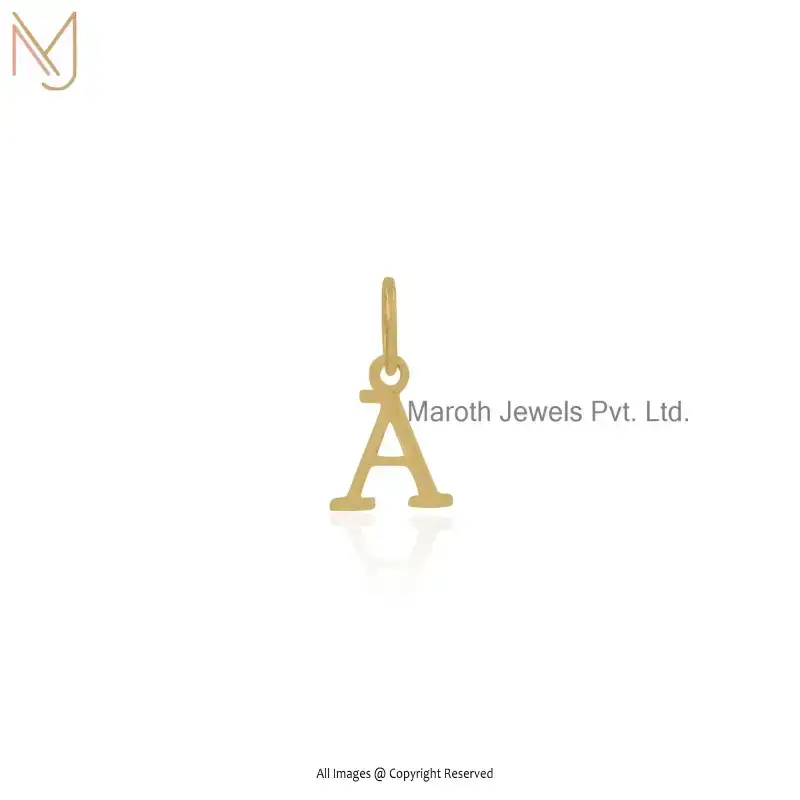 925 Sterling Silver Yellow Gold Plated Alphabet Initial Letter Pendant Manufacturer
