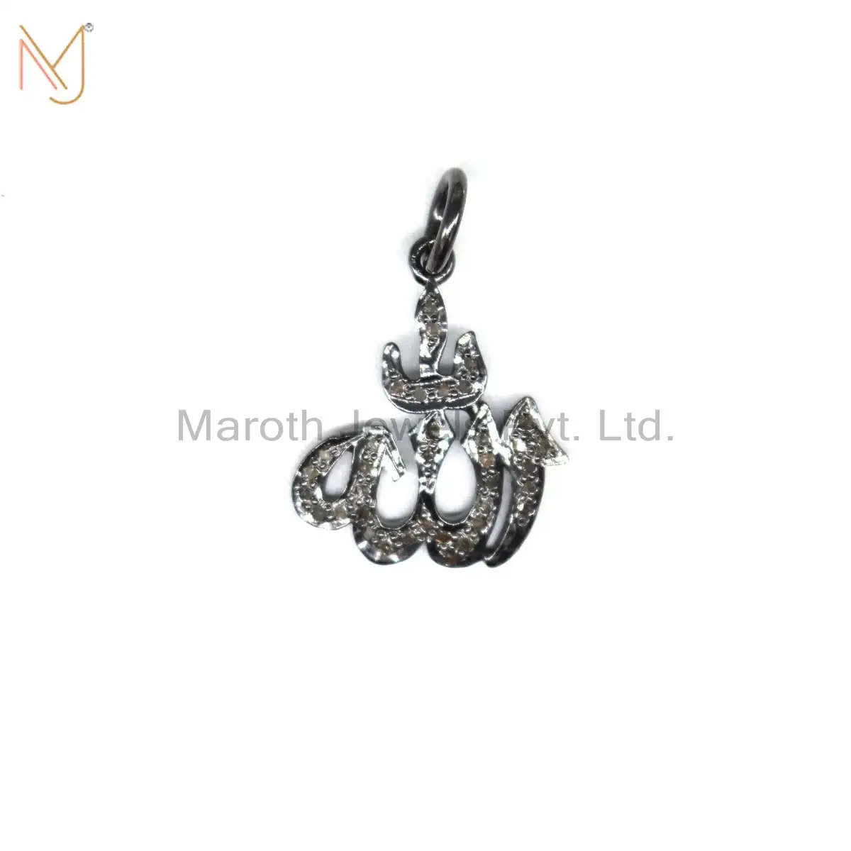 925 Silver Rhodium Pave Diamond Charm Pendant Jewelry Manufacturer