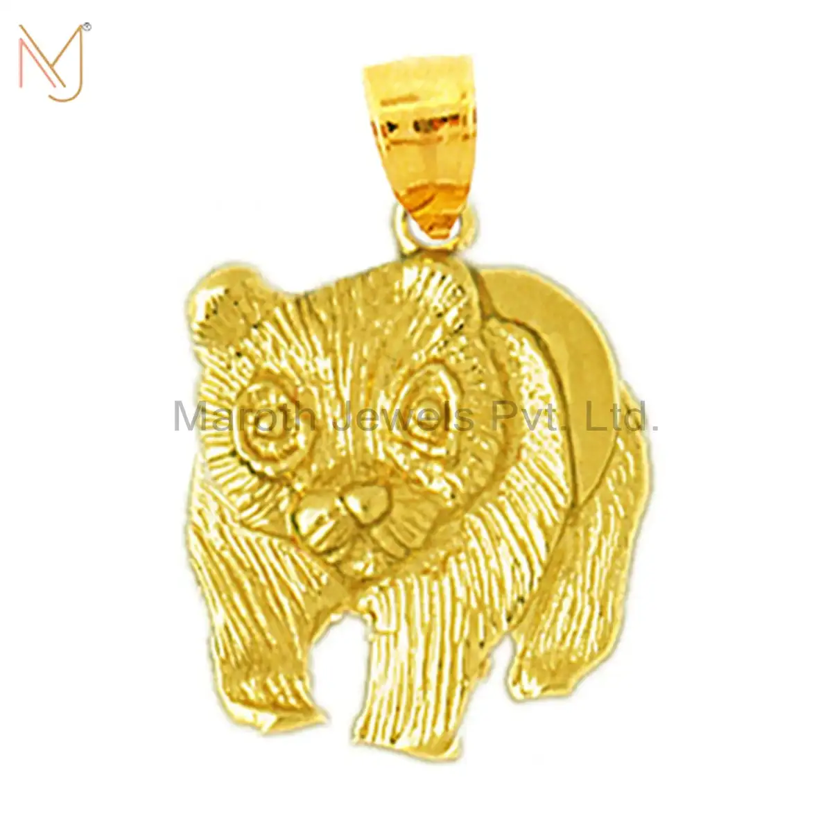 925 Silver Yellow Gold Plated Panda Bear Charm Pendant Jewelry USA