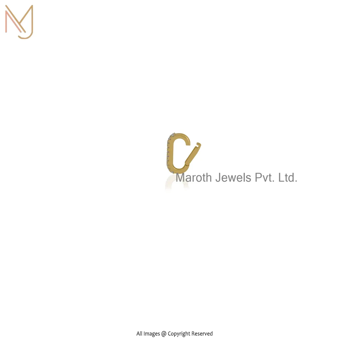 Wholesale 14K Yellow Gold Lab Diamond IS GH Enhancer Link Charm Holder Jewelry