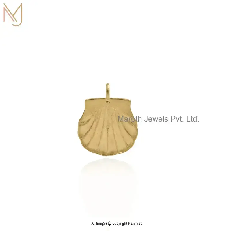 14K Yellow Gold Sea Shell Charm Pendant Manufacturer