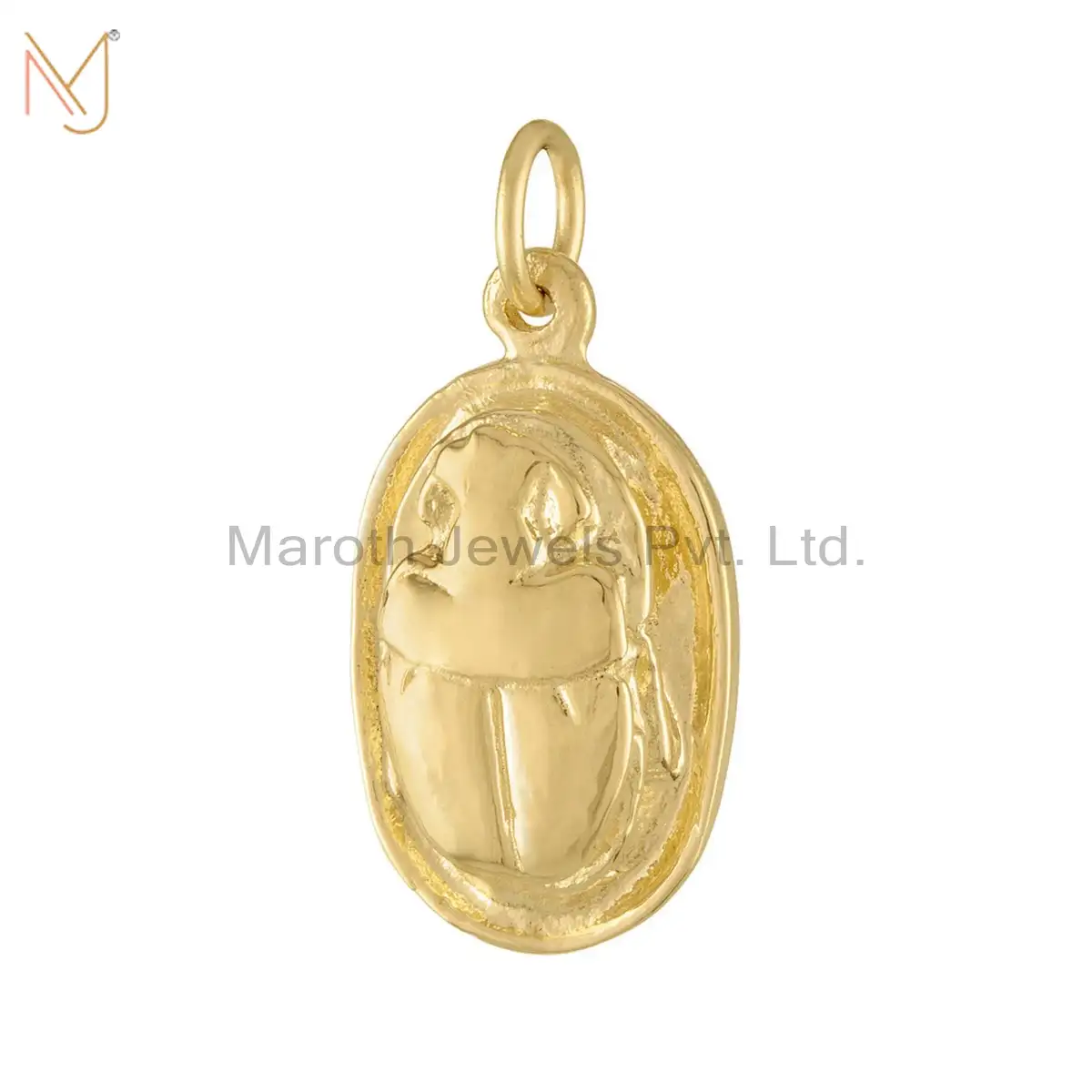 Wholesale 925 Silver Yellow Gold Plated Scarab Charms Pendant Jewelry