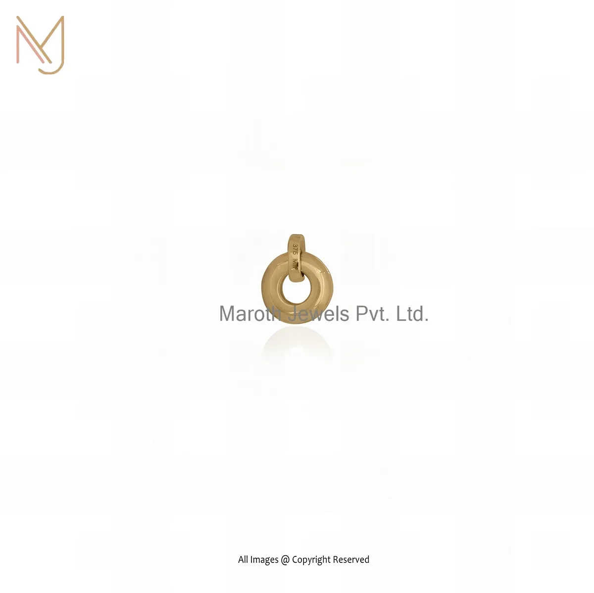 Private Lable 14K Yellow Gold E-Coating And Anti-Tarnish Finish Circle Charm Pendant