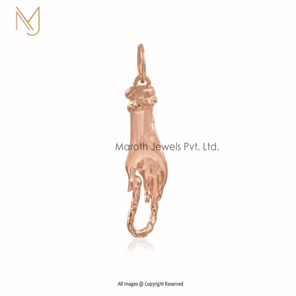 925 Silver Rose Gold Snake Figa Pendant Custom Jewelry