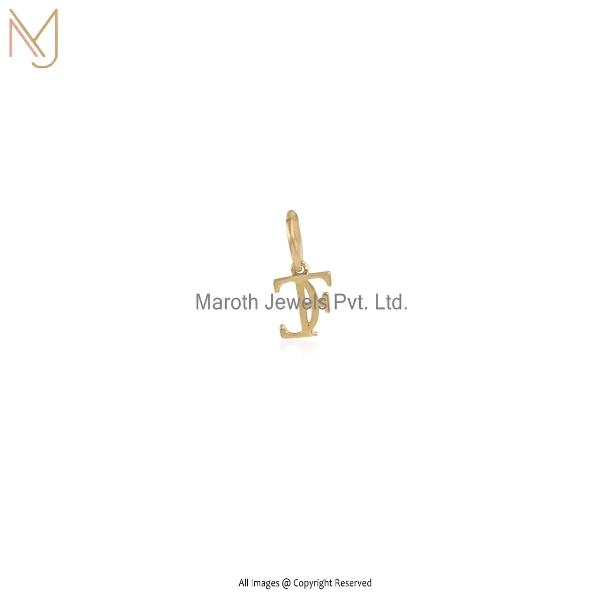 14K Yellow Gold Tag Charms Pendant Manufacturer