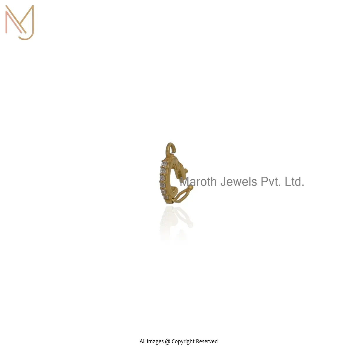14K Yellow Gold Moissanite Charm Holder Jewelry Supplier