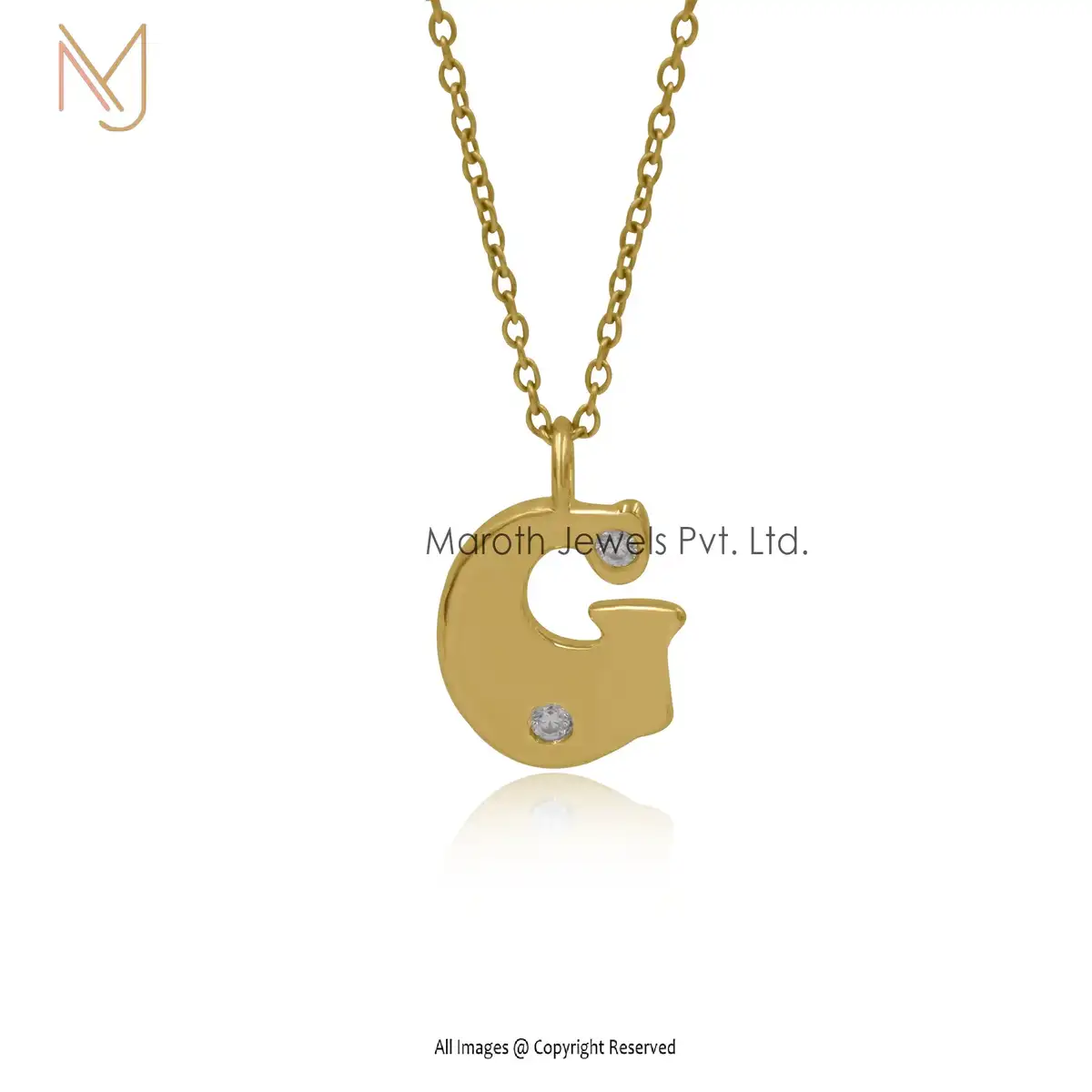 Wholesale 14K Yellow Gold Moissanite G Letter Pendant Jewelry