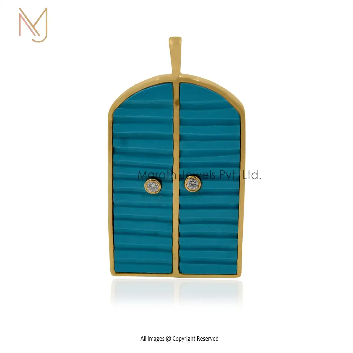 Wholesale 925 Silver Gold Turquoise Tiger Eye Moissanite Topaz Pendant