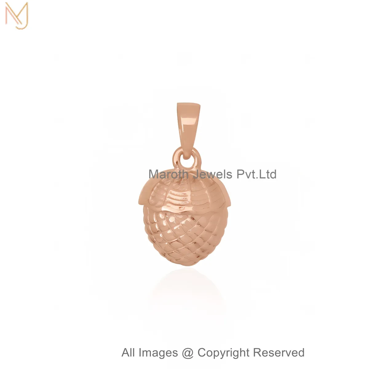 14K Rose Gold Woodland Acorn Pendant Jewelry Supplier