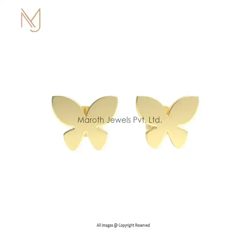 Wholesale 14K Yellow Gold Butterfly Design Earring Jewelry