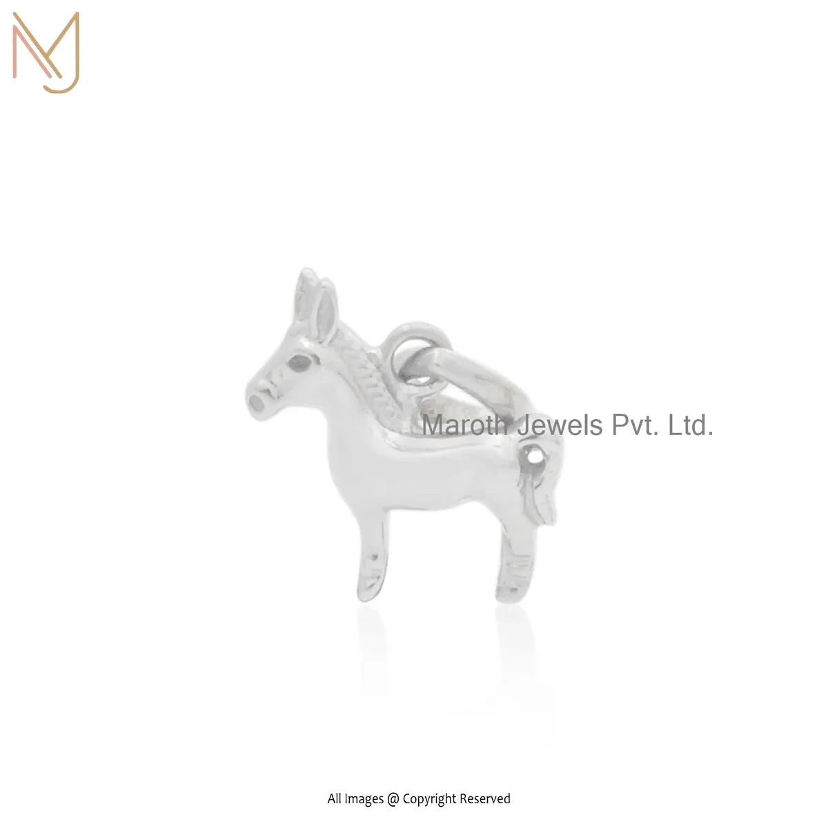 925 Silver Natural Silver Plated Donkey Pendant Jewelry Supplier