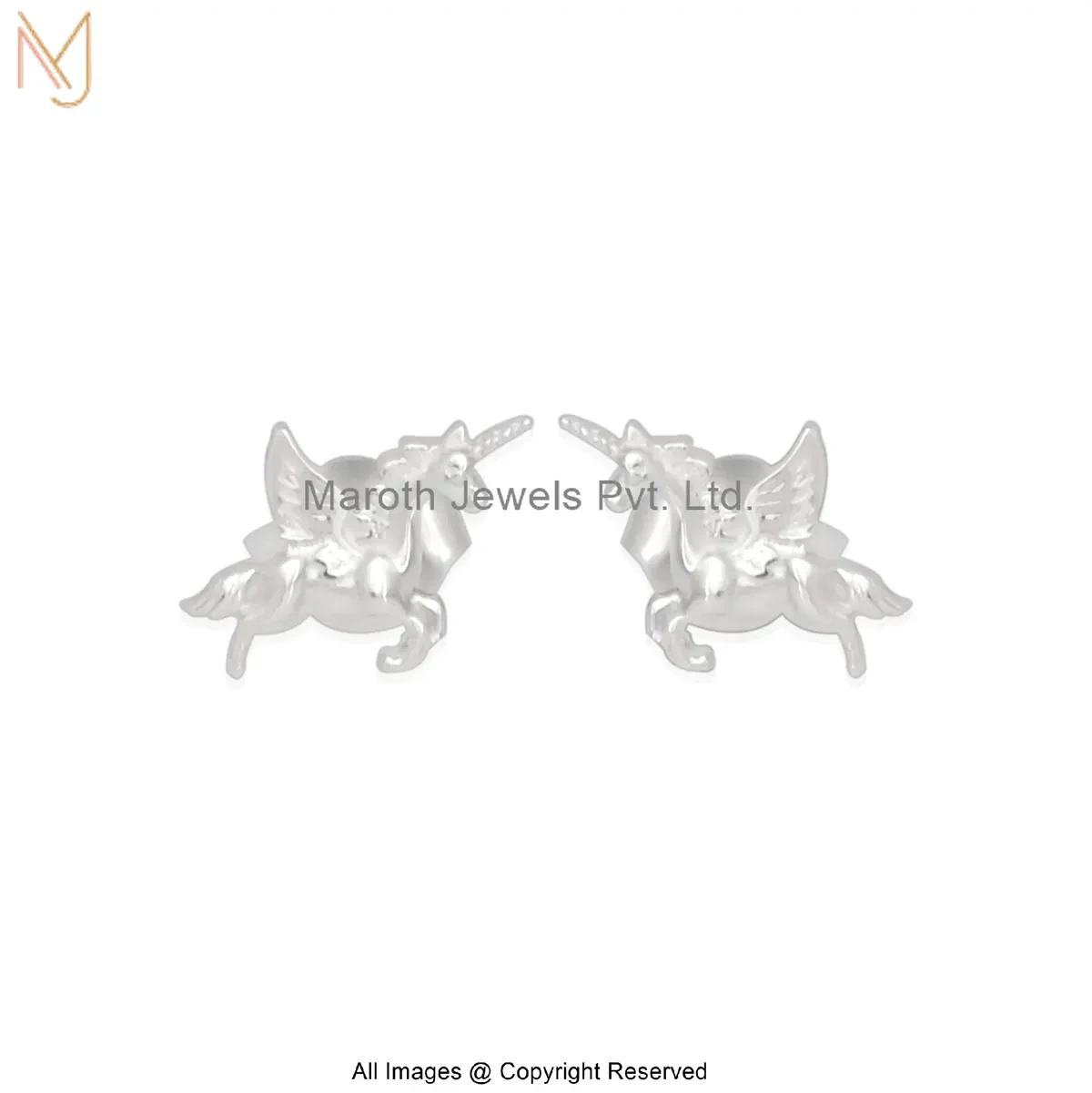 925 Silver Natural Silver Plated Unicorn Silver Stud Earring Jewelry Supplier