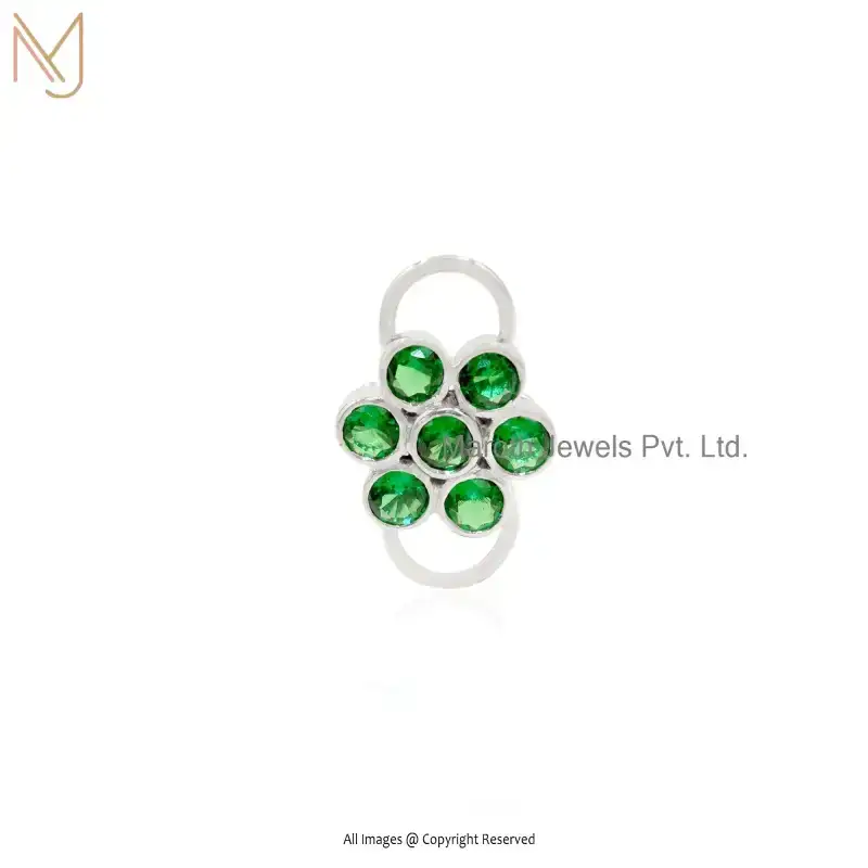 925 Silver Natural Silver Plated Green Onyx Gemstone Pendant Jewelry Supplier