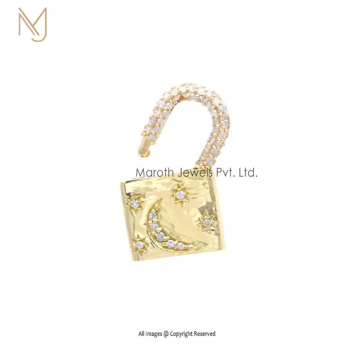 Wholesale 925 Rose Gold Pave Diamond Padlock Openable Pendant Jewelry