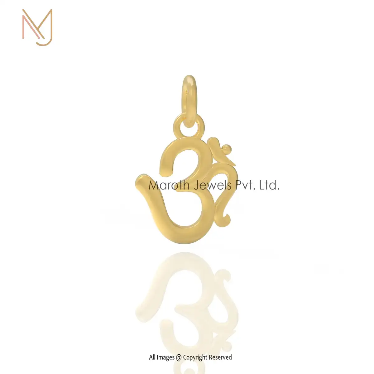 925 Silver Yellow Gold OM Pendant Religious Design Jewelry Supplier