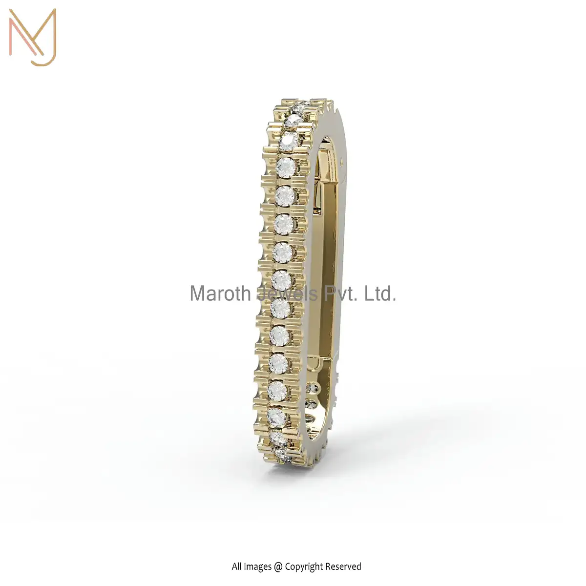 925 Silver Yellow Gold Plated Diamond Push Lock Pendant Manufacturer