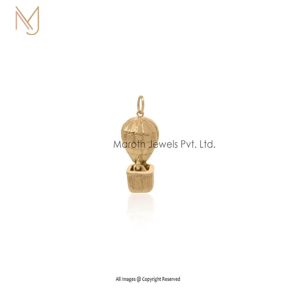 14K Solid Yellow Gold Ballon Pendant Jewelry Custom Jewelry