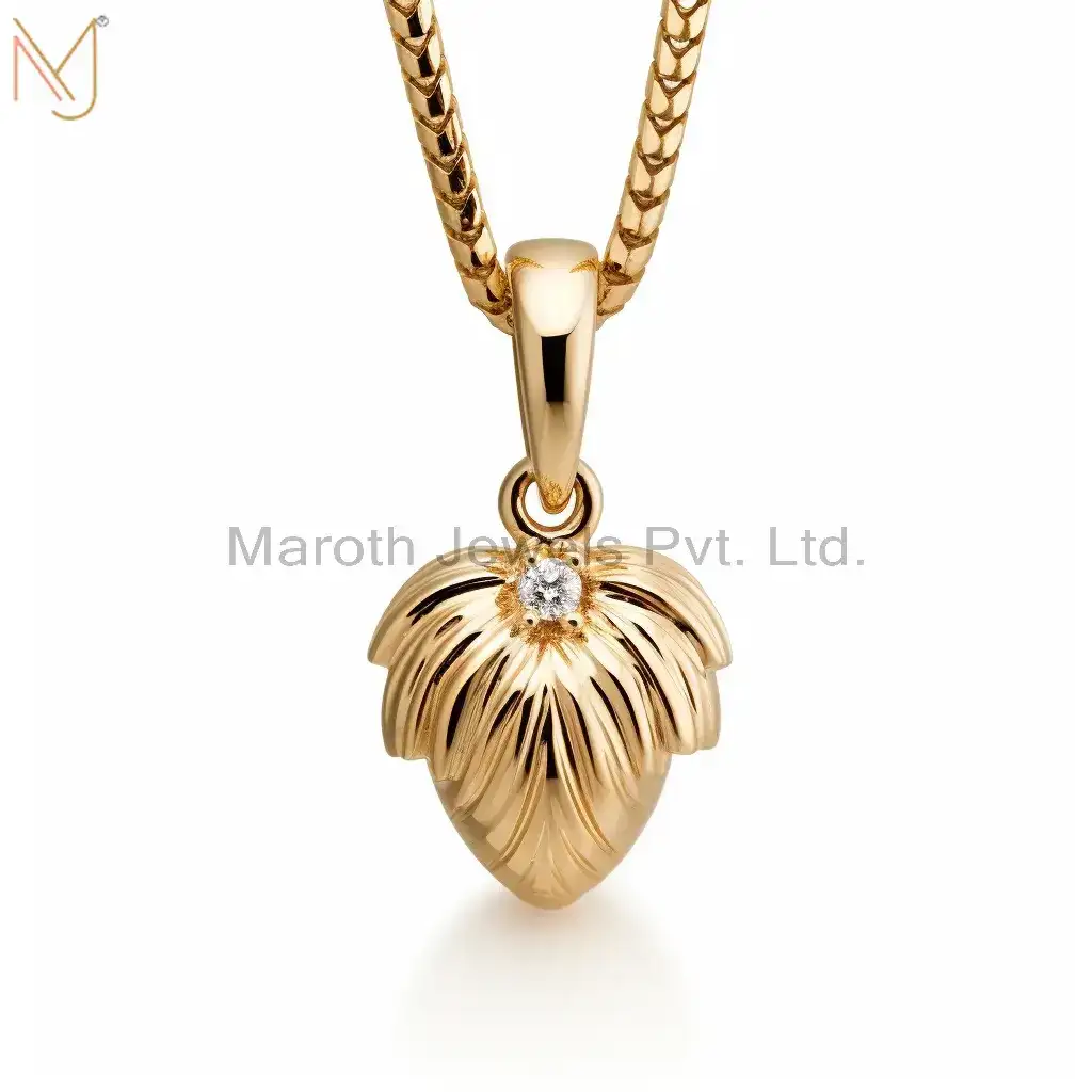 925 Silver Gold Plated Moissanite Pineapple Pendant Jewelry Supplier