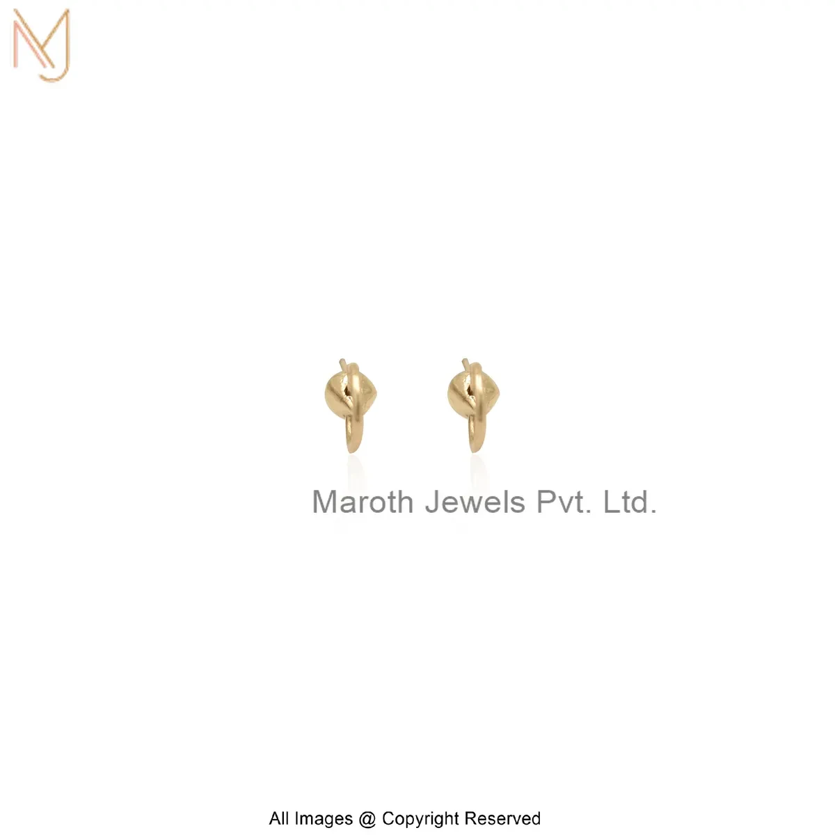14K Solid Yellow Gold Stud Earring Jewelry Supplier