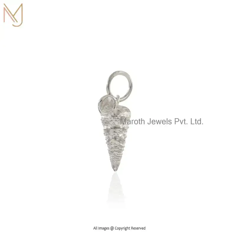 925 Silver Natural Silver Plated Turret Shell Pendant Manucfacturer