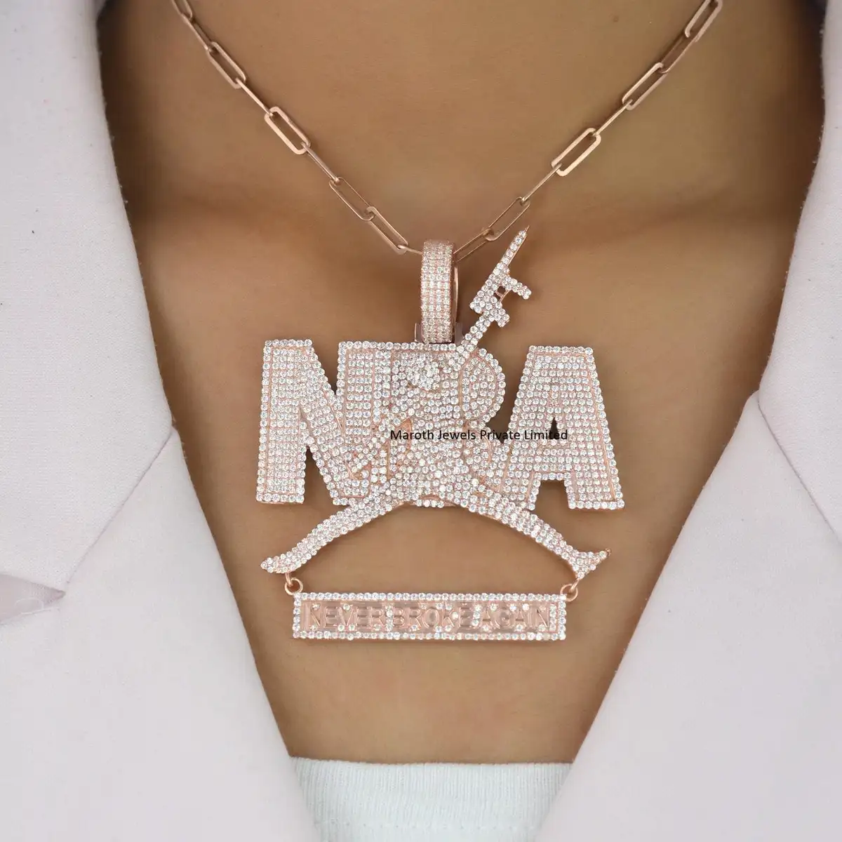 925 Silver Natural Silver Plated Moissanite Men's "NBA" Hip Hop Pendant Jewelry Supplier