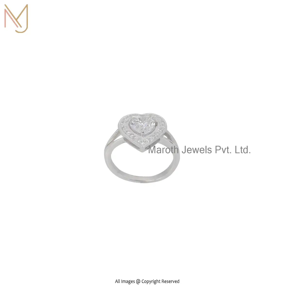 925 Silver White Gold Plated Mossanite Ring Manufacturer