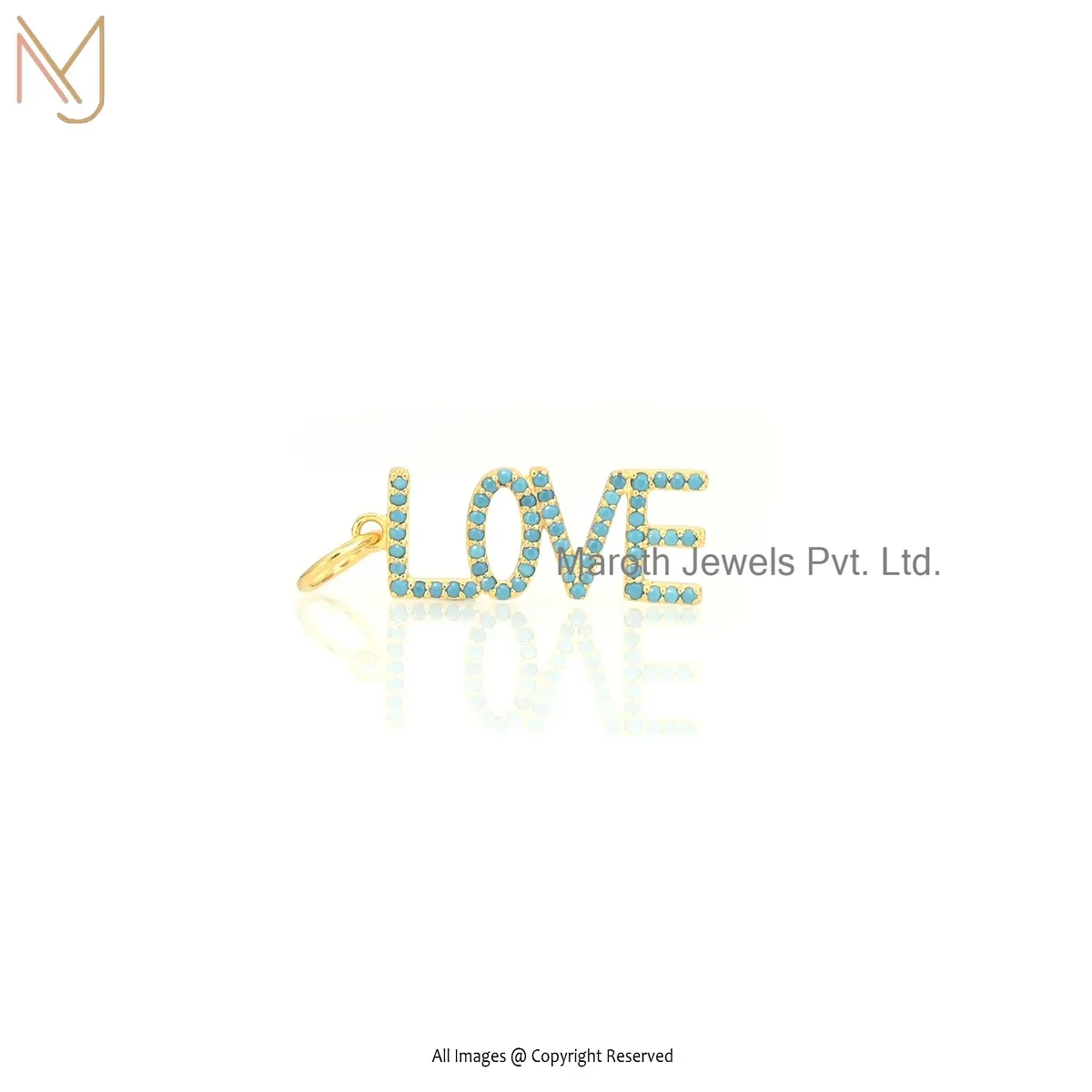 14K Yellow Gold Turquoise Gemstone Name Plate " Funky " Letter Pendant USA