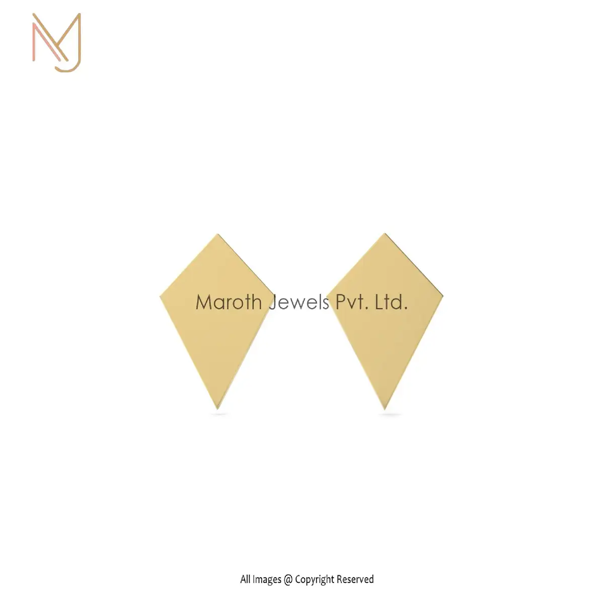 Private Label 925 Silver Yellow Gold Plated Desinger Stud Earring Jewelry