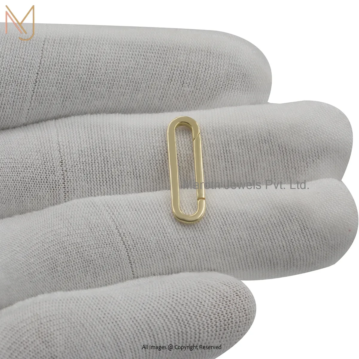 14K Yellow Gold Oval Enhancer Charm Holder Custom Jewelry