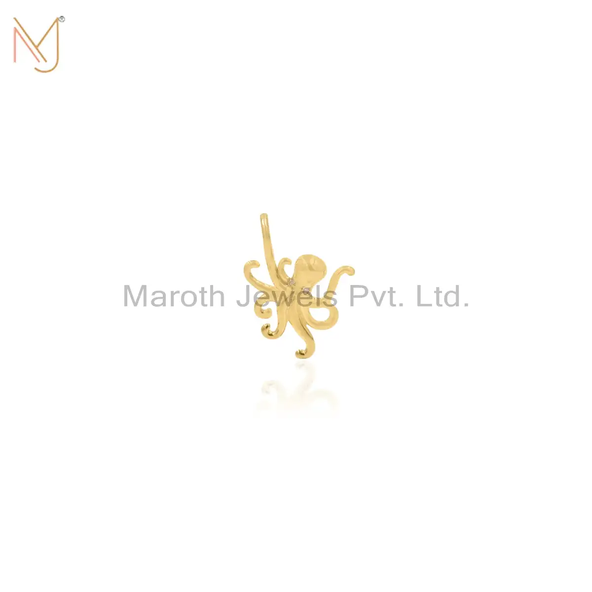 Wholesale 14K Soild Yellow Gold Diamond Octopus Pendant Jewelry
