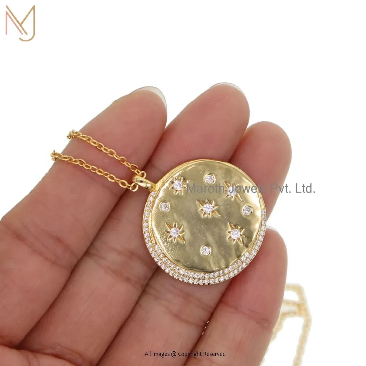 14K Yellow Gold Starsignet Pendant Jewelry Supplier