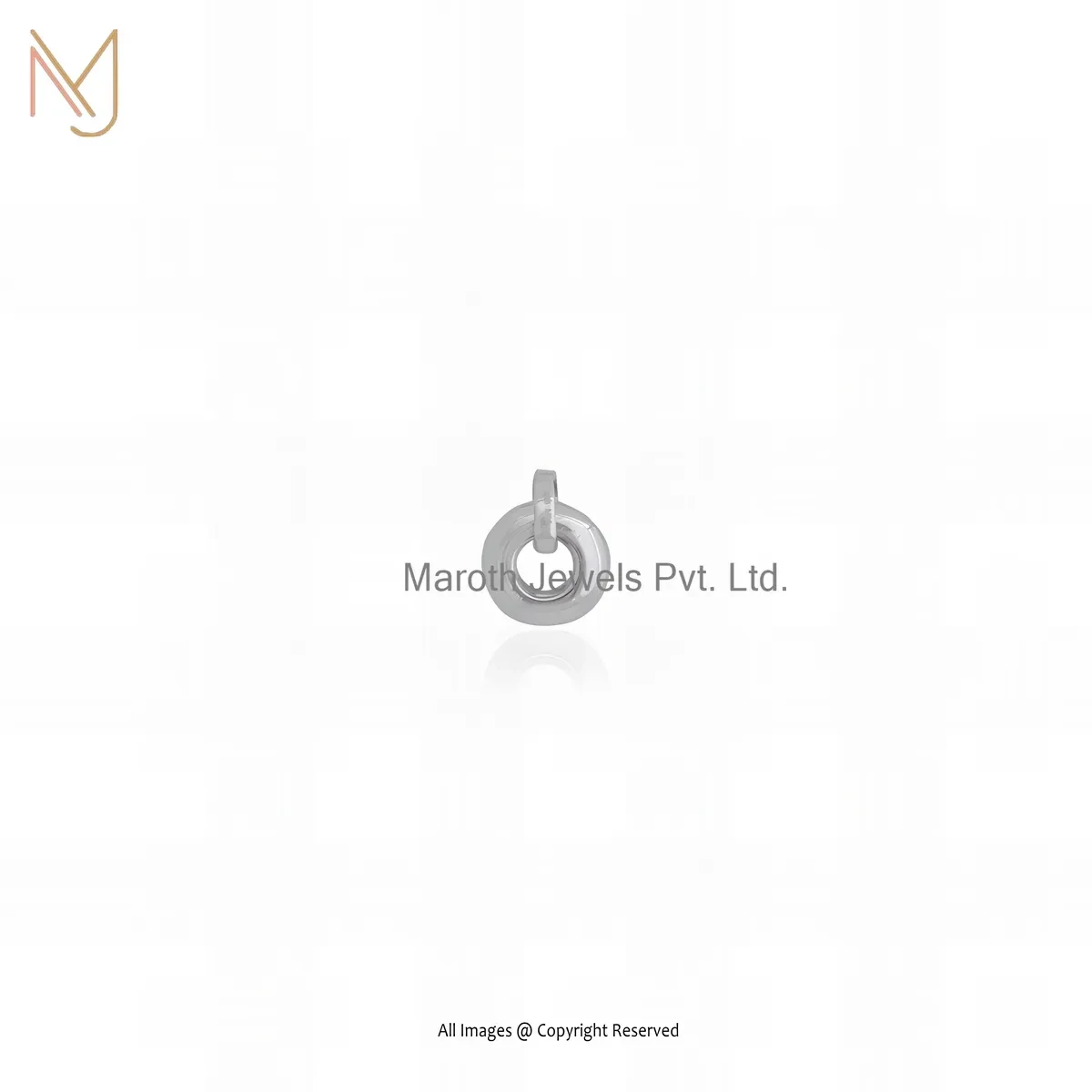 Private Lable 925 Silver Natural Silver Plated E-Coating And Anti-Tarnish Finish Circle Charm Pendant