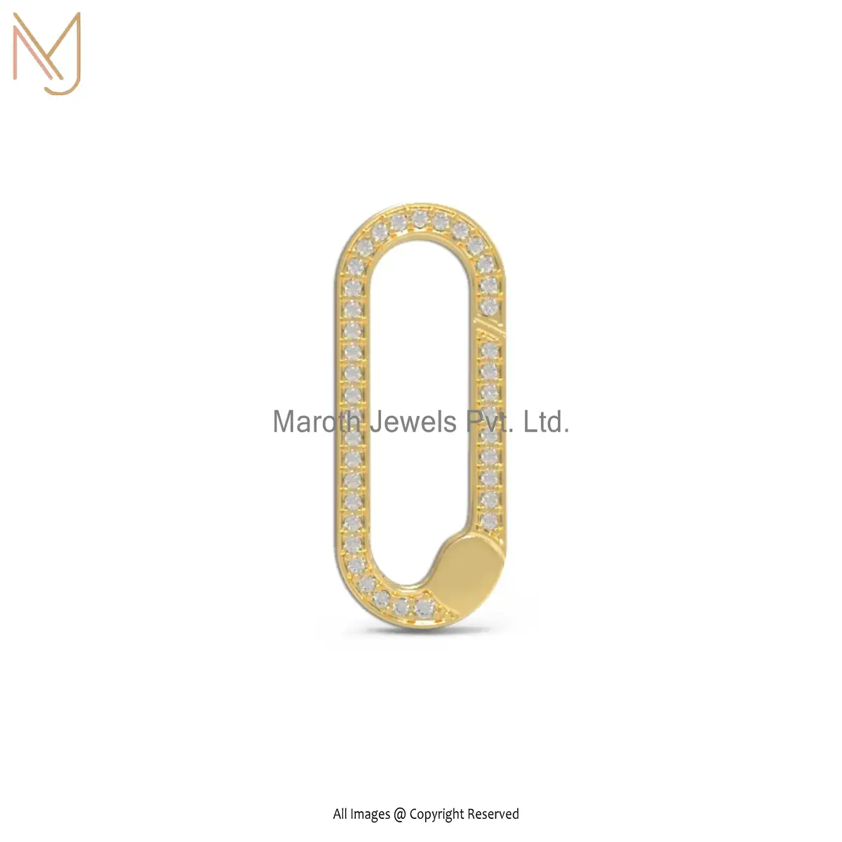 925 Silver Yellow Gold Plated Diamond Oval Enhancer Manufacturer