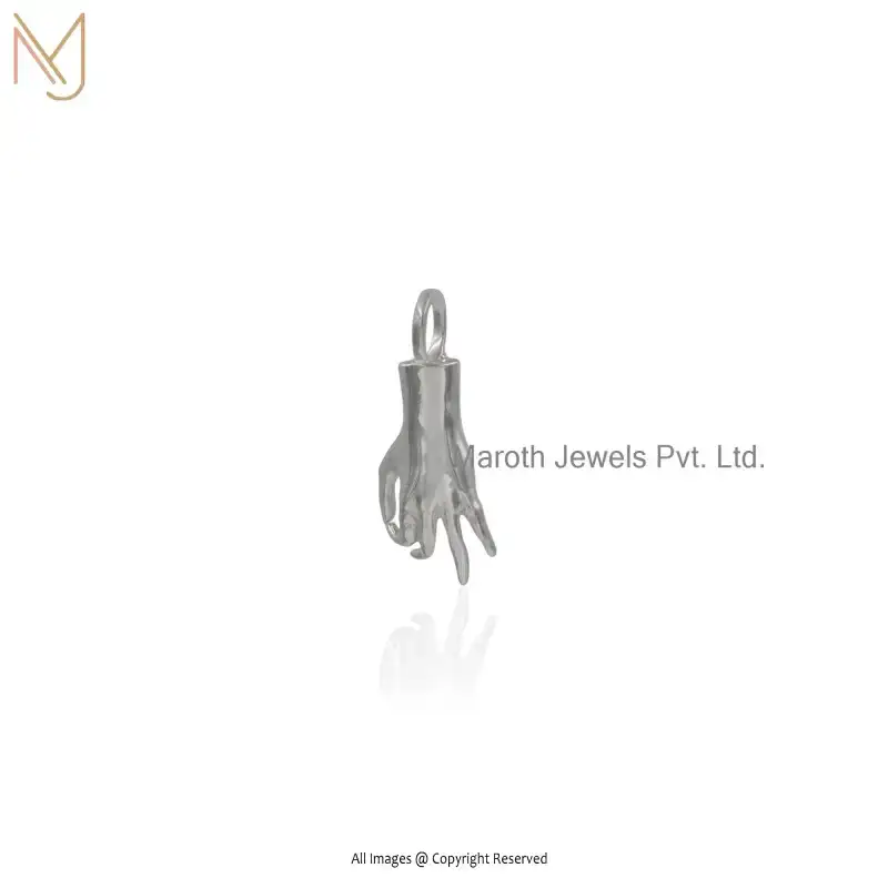 925 Silver Natural Silver Plated Figa Hand Charm Pendant Custom Jewelry