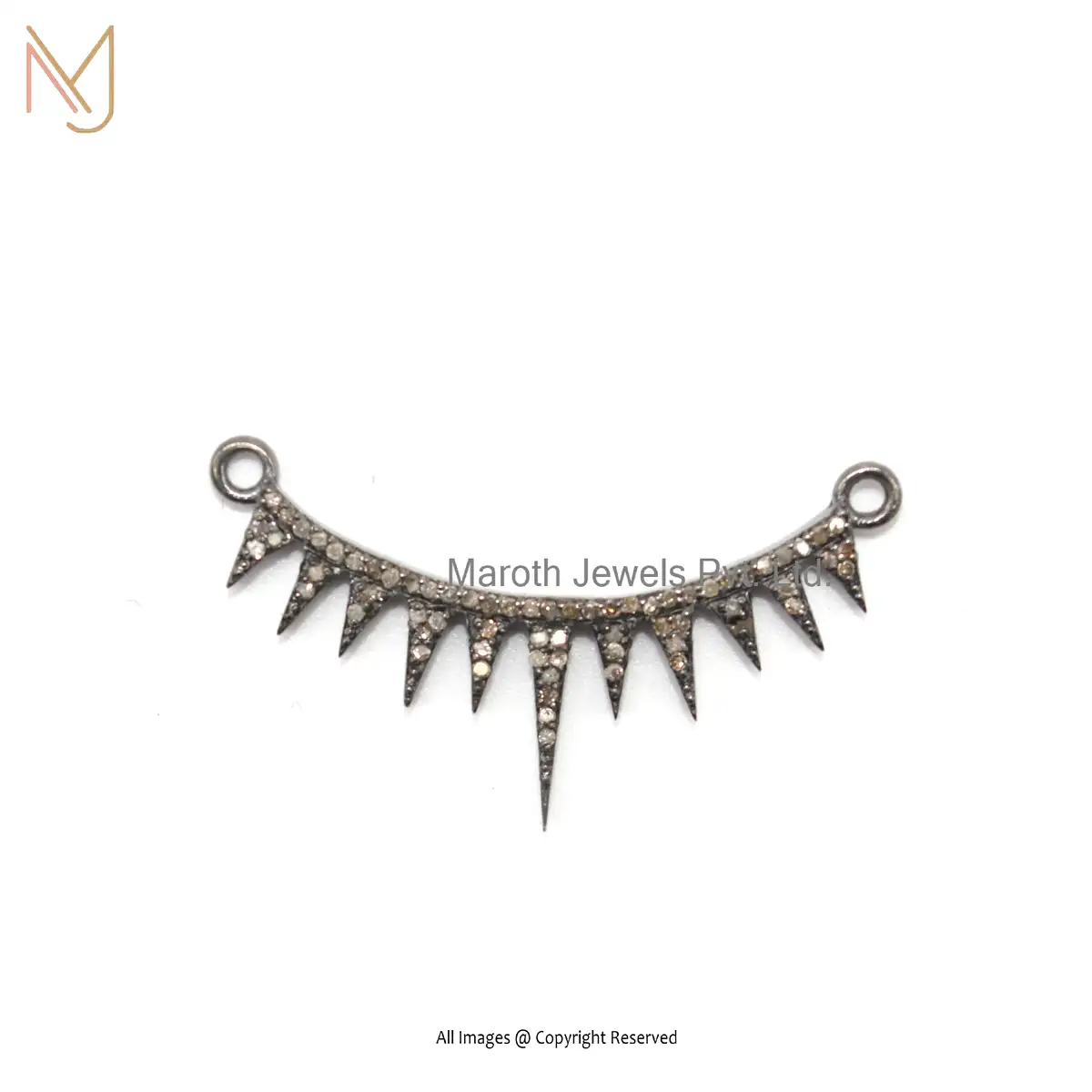 925 Sterling Silver Rhodium Pave Diamond Starburst Designer Charms Pendant Jewelry Manufacturer