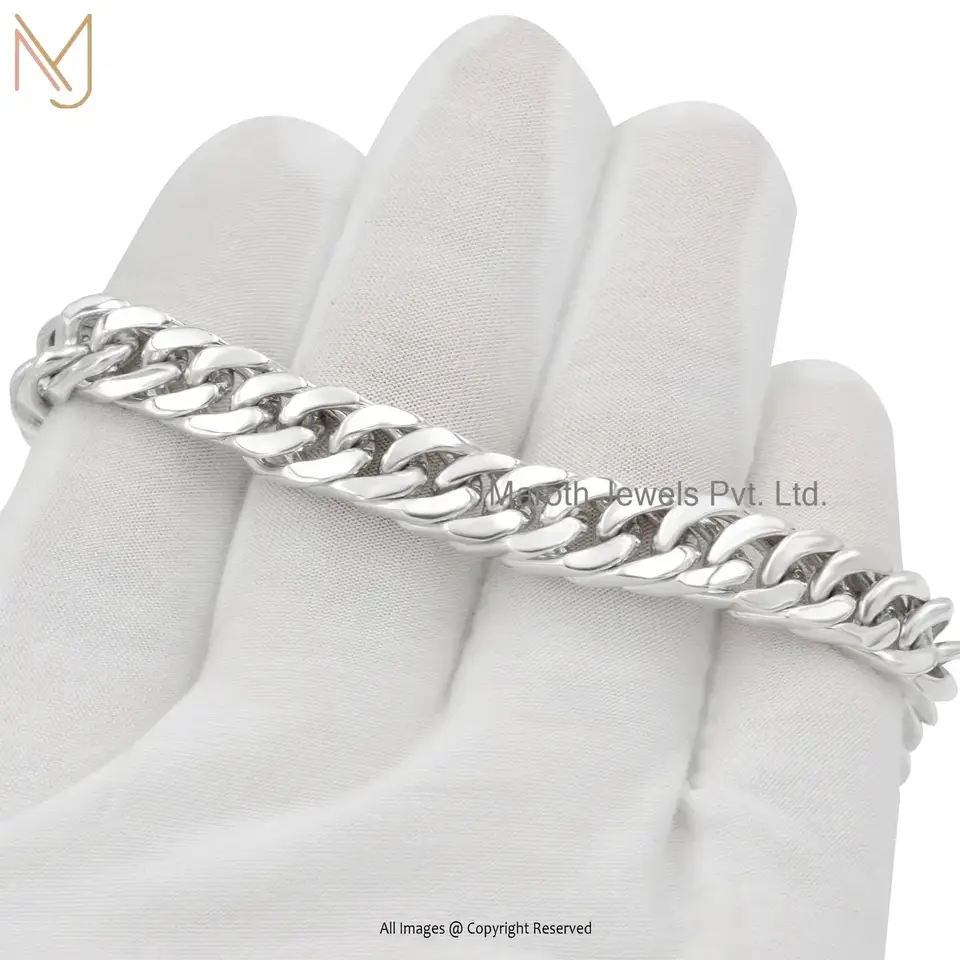 Wholesale 925 Silver Yellow Gold Plated Man's Curb Chains Bracelet
