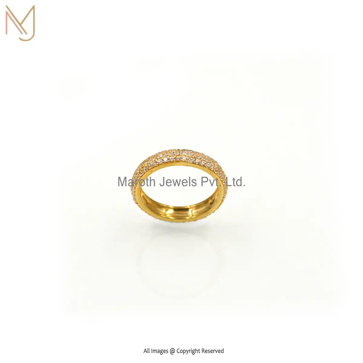 925 Silver Rose Gold Plated Diamond Eternity Band Ring Manufacturer