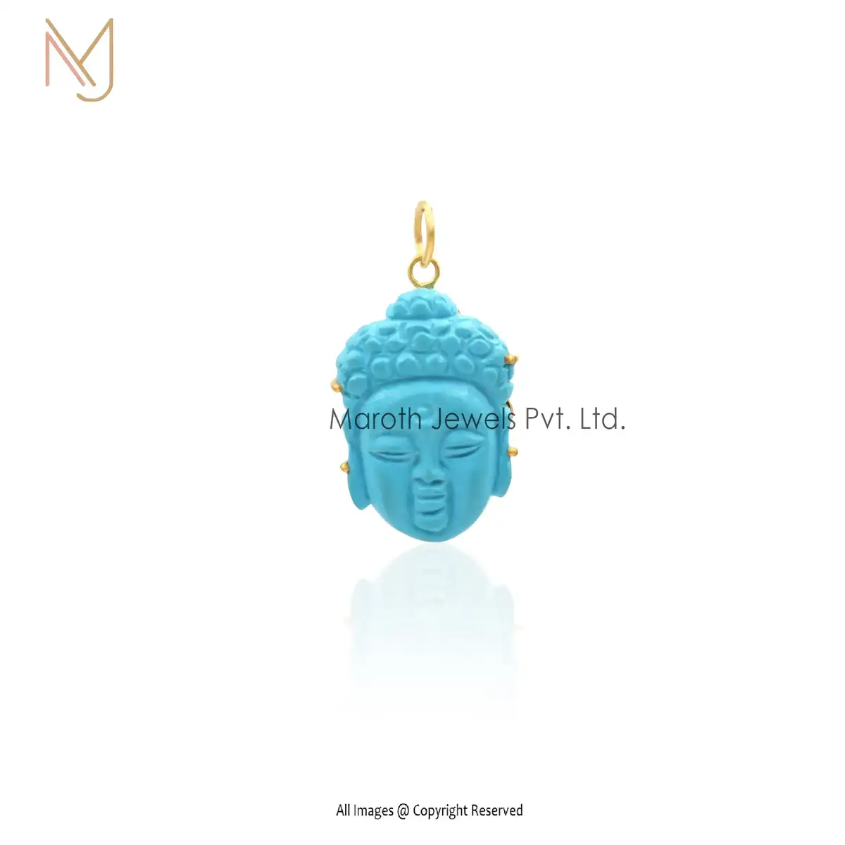 925 Silver Yellow Gold Plated Turquoise People Pendants Manufacturer