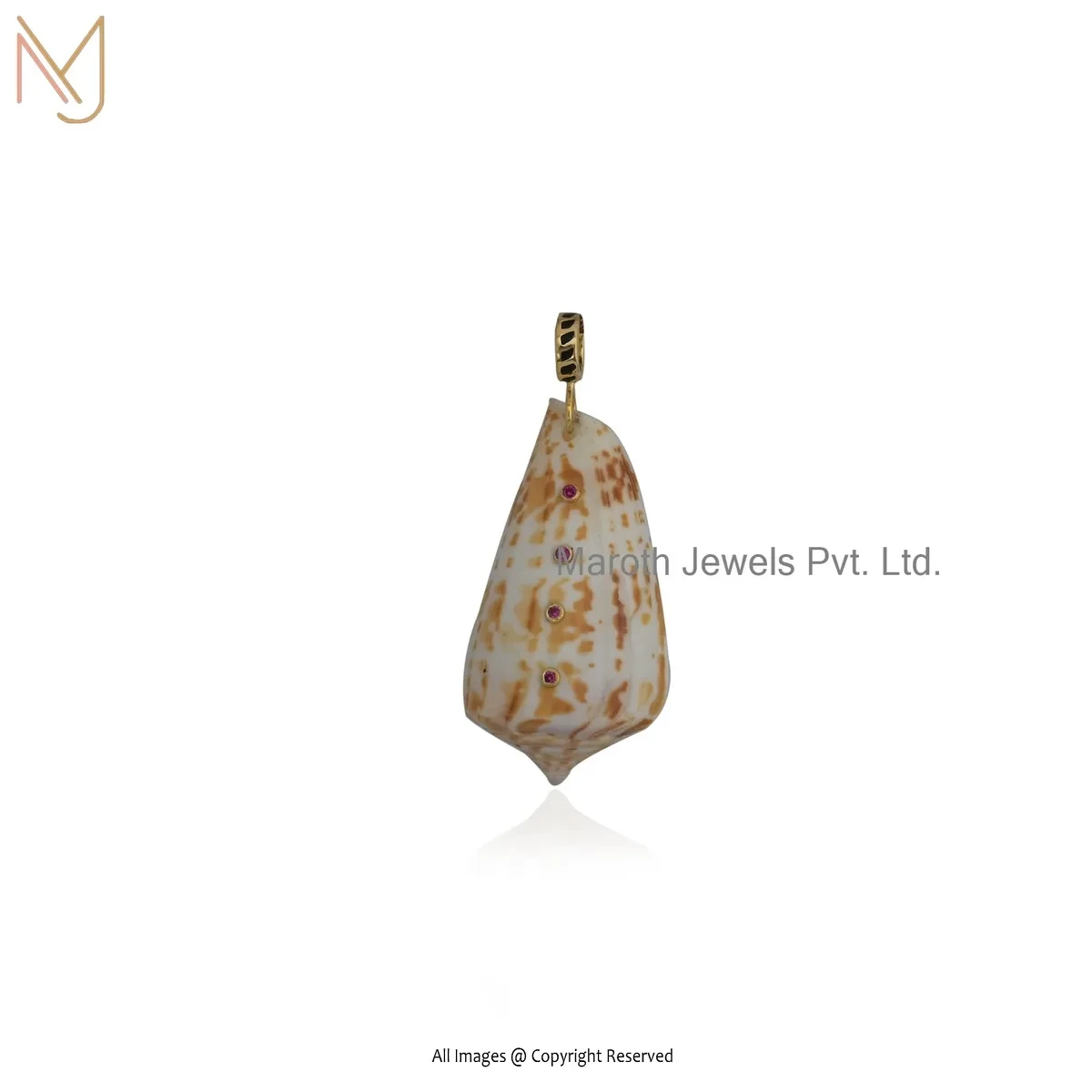 Private Lable 14K Yellow Gold Cubic Zircon & Black Enamel Kodi Pendant