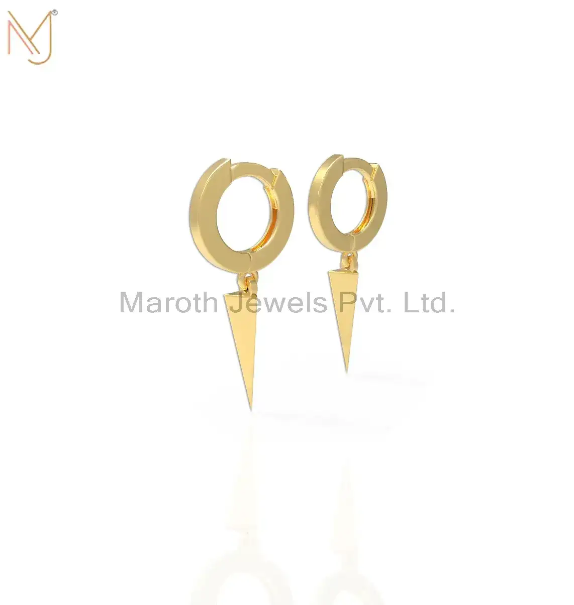 14K Yellow Gold Spike Earrings Jewelry Manufacturer