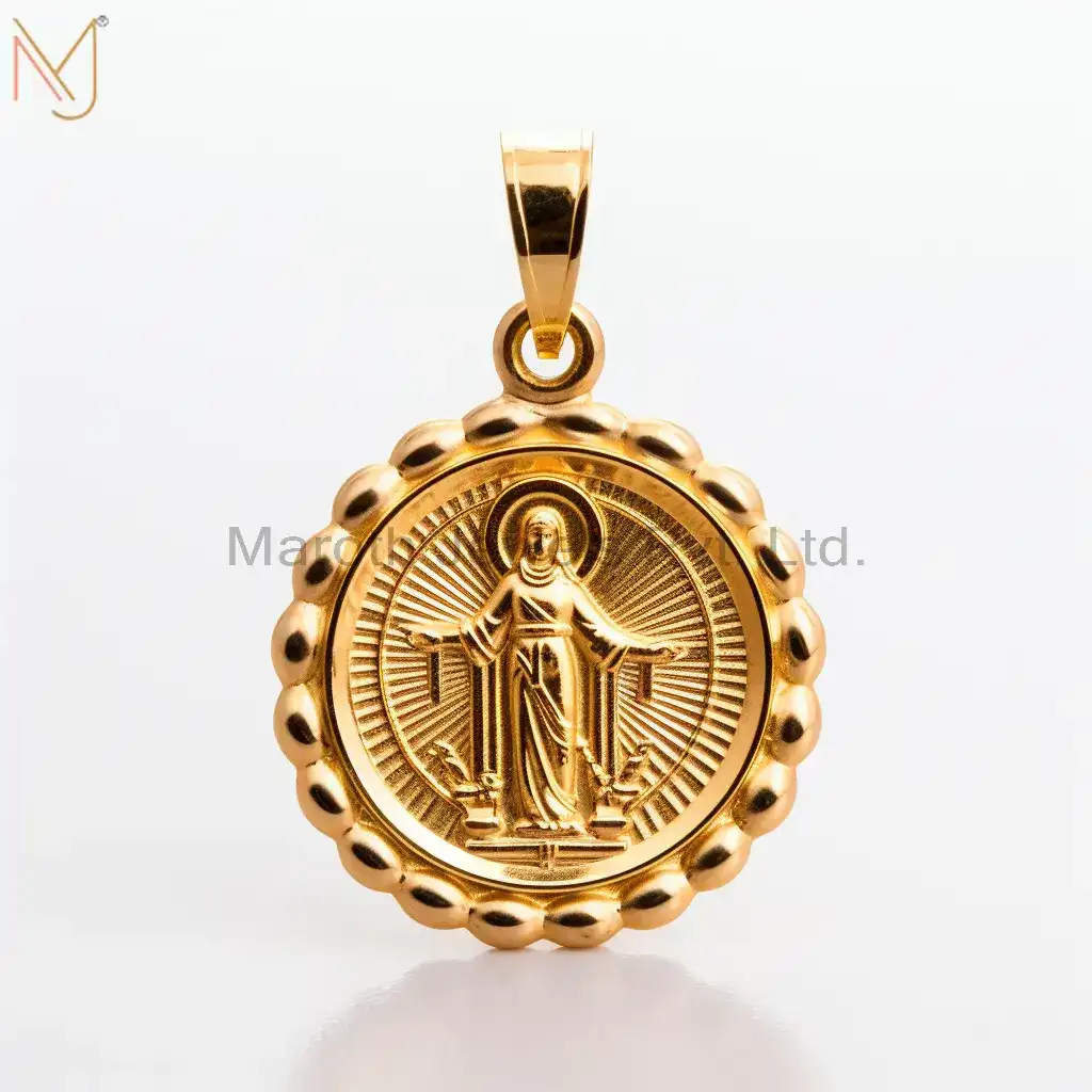 Wholesale 925 Silver Yellow Gold Plated Christian Charm Pendant