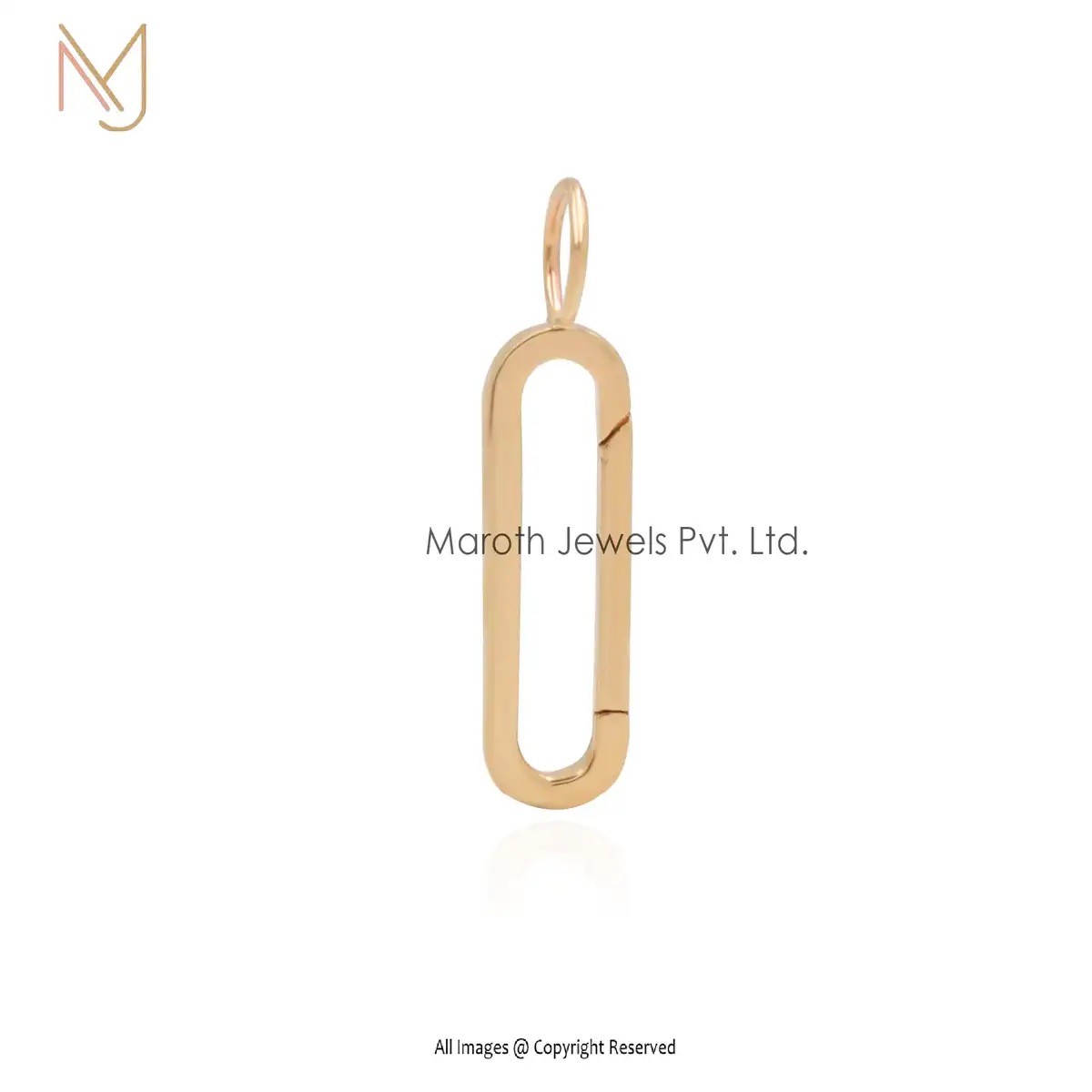 Wholesale 14K Yellow Gold Long Charm Lock Pendant Jewelry