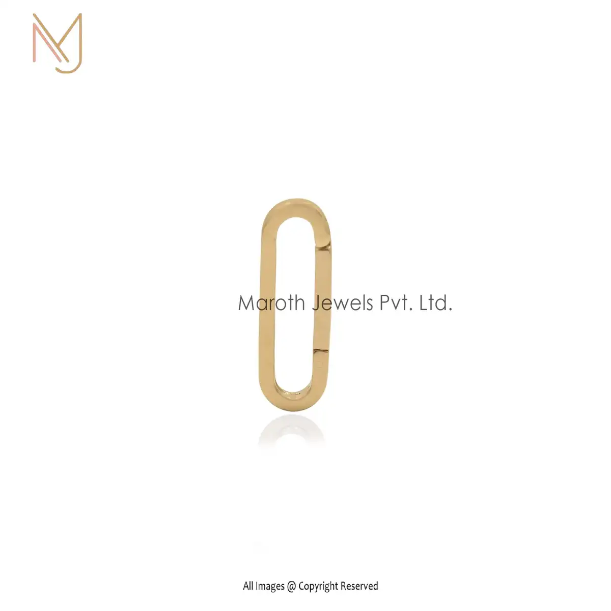 14k Gold Oval Charm Holder Custom jewelry Manufacturer