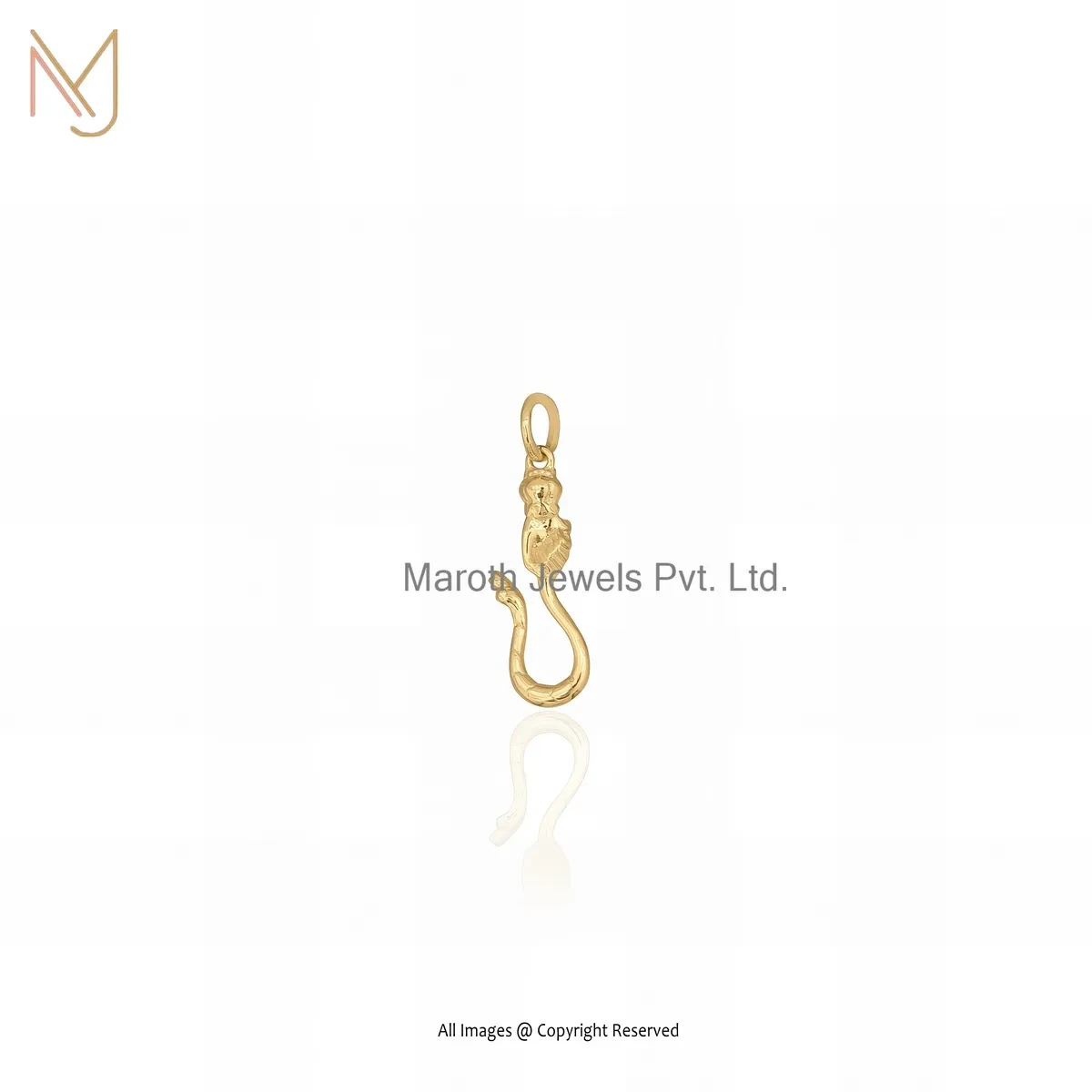 925 Silver Yellow Gold Plated Figa Snake Charm Pendant Jewelry Supplier