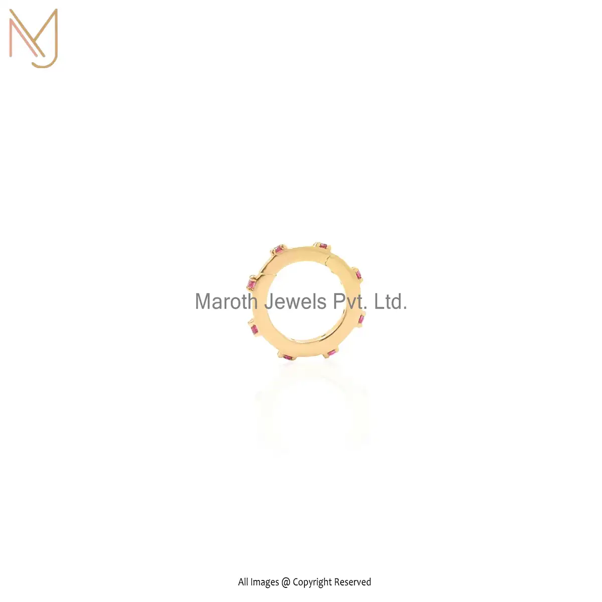 925 Silver Yellow Gold Round Charm Lock Enhancer Cahrm Holder Jewelry Supplier