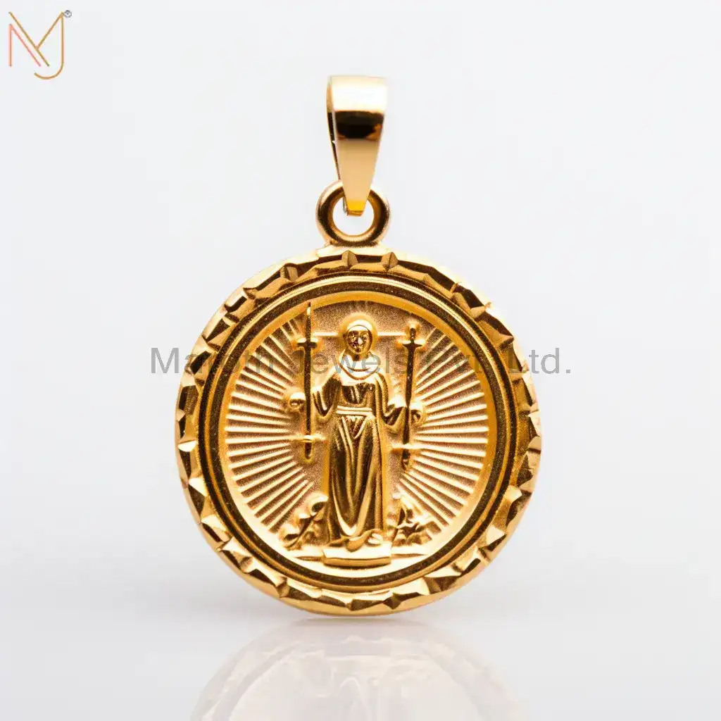 Wholesale 925 Silver Yellow Gold Plated Christian Spiritual Pendant